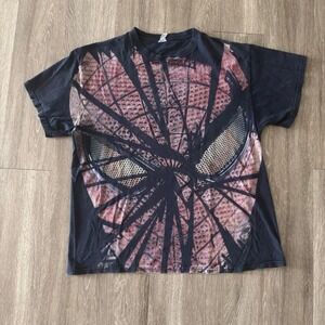 vintage y2k all over print spider-man mask promo t shirt